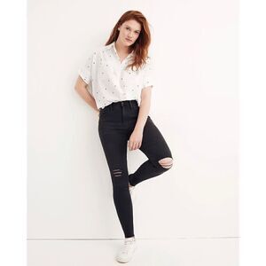 Madewell 9" Mid-Rise Skinny Jeans in Black Sea